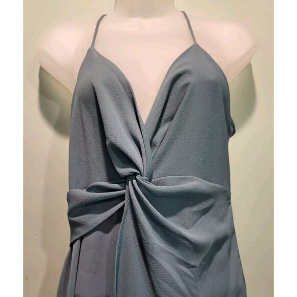 Zara Soft Green Sleeveless Twist V Neck Chiffon Jumpsuit Sz S - Picture 3 of 10